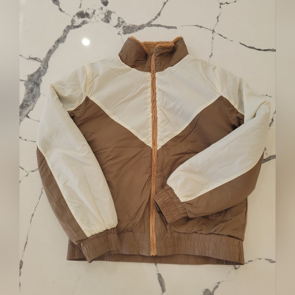 Zyia Camel Sierra Fleece Reversible Jacket